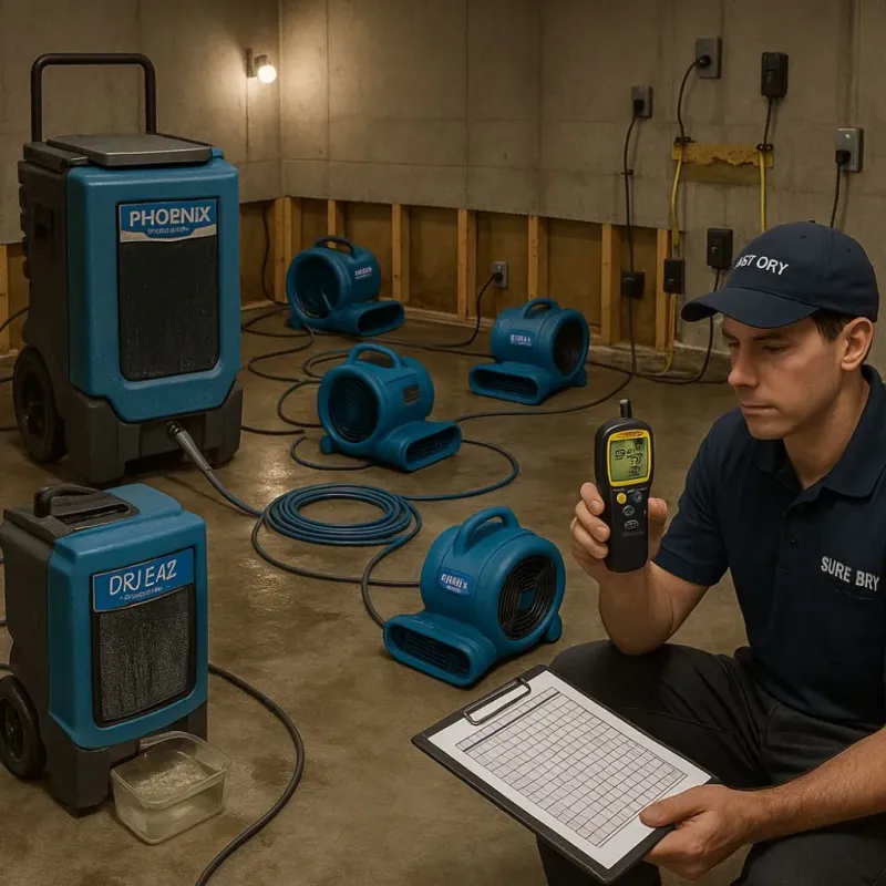 Structural Drying and Dehumidification process in Monee, IL
